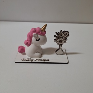 Unikornisos nőnapi asztaldísz - otthon & életmód - dekoráció - virágdekoráció - virágdíszek - asztali virágdísz - Meska.hu