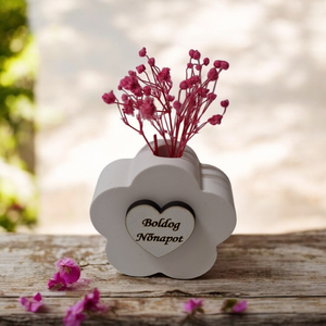 Virág formájú nőnapi asztaldísz, Otthon & Életmód, Dekoráció, Virágdísz és tartó, Virágdíszek, Asztali virágdísz, Famegmunkálás, MESKA