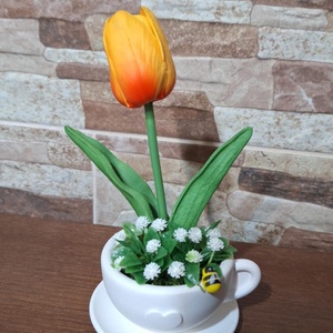 Kerámia csésze kaspó - otthon & életmód - dekoráció - asztal és polc dekoráció - asztaldísz - Meska.hu