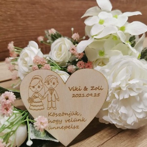Esküvői hűtőmágnes, Esküvő, Emlék & Ajándék, Köszönőajándék, Famegmunkálás, MESKA
