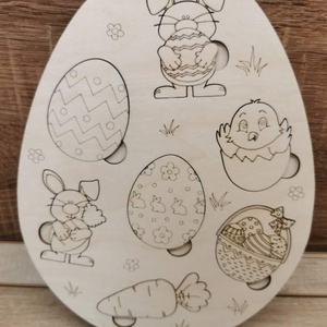 Húsvéti festhető kirakós tojás, DIY (Csináld magad), Egységcsomag, Famegmunkálás, Meska