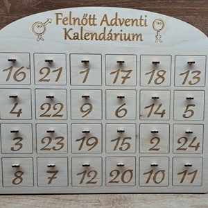 Felnőtt adventi kalendárium , Karácsony, Adventi díszek, Adventi naptár, Famegmunkálás, MESKA