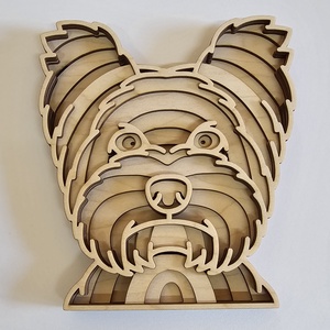 Yorkie multilayer kép, Otthon & Életmód, Dekoráció, Kép & Falikép, 3d képek, Famegmunkálás, MESKA
