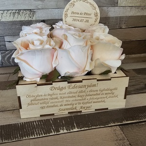 Esküvői köszönő ajándék virágbox 1 pár - esküvő - emlék & ajándék - szülőköszöntő ajándék - Meska.hu