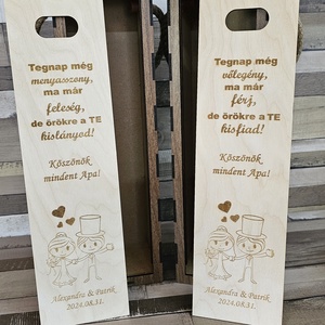 Esküvői 1 pár köszönő ajándék bortartó - esküvő - emlék & ajándék - köszönőajándék - Meska.hu