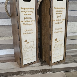 Esküvői 1 pár köszönő ajándék bortartó, Esküvő, Emlék & Ajándék, Köszönőajándék, Famegmunkálás, MESKA