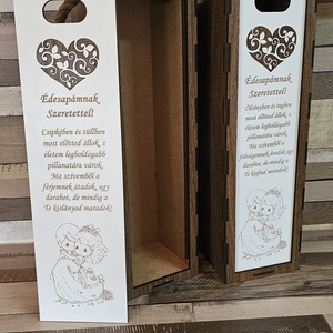 Esküvői 1 pár köszönő ajándék bortartó - esküvő - emlék & ajándék - köszönőajándék - Meska.hu