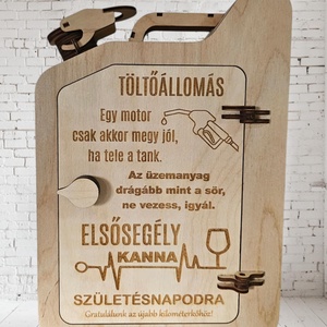 Benzines kanna alakú italtartó , Otthon & Életmód, Dekoráció, Asztal és polc dekoráció, Asztaldísz, Famegmunkálás, MESKA