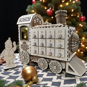 Adventi kalendárium vonat, Karácsony, Adventi díszek, Adventi naptár, Famegmunkálás, MESKA