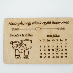 Naptáras gravírozott fa köszönőajándék, hűtőmágnes - esküvő - emlék & ajándék - köszönőajándék - Meska.hu
