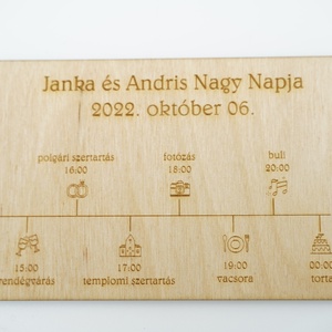 Esküvői programterv tábla nagy, Esküvő, Dekoráció, Tábla & Jelzés, Gravírozás, pirográfia, MESKA