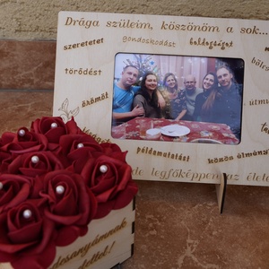 Szülőköszöntő fa képkeret egyedi felirattal - esküvő - emlék & ajándék - köszönőajándék - Meska.hu