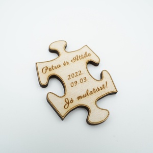 Puzzle, fa gravírozott köszönőajándék, hűtőmágnes, Esküvő, Emlék & Ajándék, Köszönőajándék, Gravírozás, pirográfia, MESKA