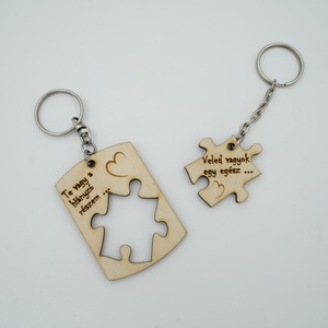 Puzzle, páros fa kulcstartó nemcsak Valentin napra, Táska & Tok, Kulcstartó & Táskadísz, Kulcstartó, Gravírozás, pirográfia, MESKA