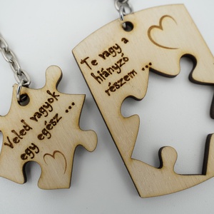 Puzzle, páros fa kulcstartó nemcsak Valentin napra - táska & tok - kulcstartó & táskadísz - kulcstartó - Meska.hu