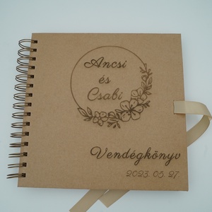  Gravírozott vendégkönyv, emlékkönyv - esküvő - emlék & ajándék - vendégkönyv - Meska.hu