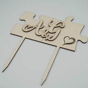 Puzzle, 3D-s névvel gravírozott, fa tortabeszúró, tortadísz - otthon & életmód - konyhafelszerelés, tálalás - sütés, főzés - sütidísz - Meska.hu