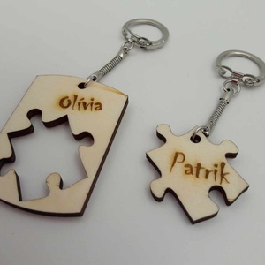 Puzzle, páros fa kulcstartó nemcsak Valentin napra - táska & tok - kulcstartó & táskadísz - kulcstartó - Meska.hu