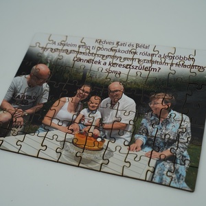Keresztszülő felkérő fényképes fa puzzle, akár gravírozott fa dobozban/vászontasakban - játék & sport - puzzle - forma puzzle - Meska.hu