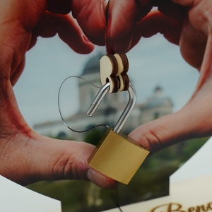 Fényképes puzzle lakatceremónia szett talppal - esküvő - emlék & ajándék - nászajándék - ceremónia szett - Meska.hu