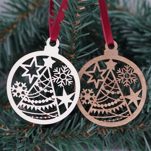 Mutatós, gravírozott, fa karácsonyfadísz - karácsony - karácsonyi lakásdekoráció - karácsonyfadíszek - Meska.hu
