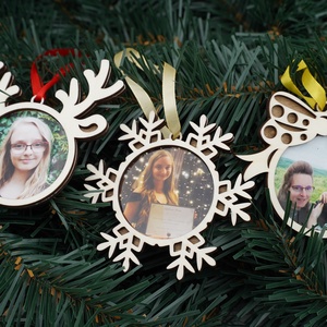 Családi 3D-s  gravírozott, fa, karácsonyfadísz - karácsony - karácsonyi lakásdekoráció - karácsonyfadíszek - Meska.hu