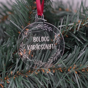 Plexire gravírozott karácsonyfadísz - karácsony - karácsonyi lakásdekoráció - karácsonyfadíszek - Meska.hu