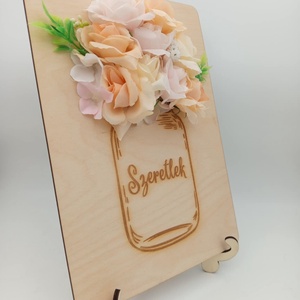 3D-s, virágos kép, egyedileg gravírozva, édesanyáknak, nagymamáknak, akár szülőköszöntőként is - esküvő - emlék & ajándék - szülőköszöntő ajándék - Meska.hu