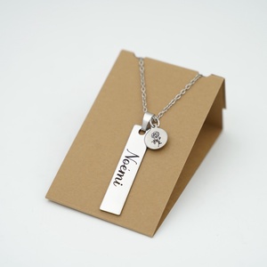 Egyedi névre szóló gravírozott nyaklánc , Ékszer, Nyaklánc, Medálos nyaklánc, Gravírozás, pirográfia, MESKA