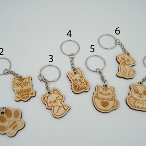 Szíves fa kulcstartó lánccal többféle kivitelben - táska & tok - kulcstartó & táskadísz - kulcstartó - Meska.hu