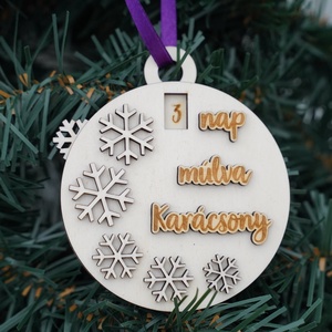 Karácsony-váró fa visszaszámláló, Karácsony, Karácsonyi lakásdekoráció, Karácsonyfadíszek, Gravírozás, pirográfia, MESKA