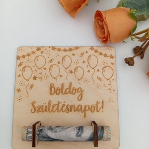 Stílusos pénzátadó fa táblácska - otthon & életmód - papír, írószer - ajándékozás kellékei - pénzátadó doboz - Meska.hu