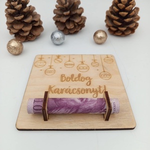 Stílusos pénzátadó fa táblácska - otthon & életmód - papír, írószer - ajándékozás kellékei - pénzátadó doboz - Meska.hu