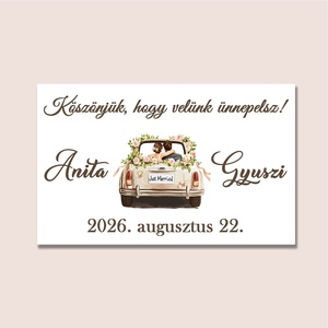 Esküvői matrica téglalap alalú, Otthon & Életmód, Papír, írószer, Matrica, matrica csomag, Gravírozás, pirográfia, MESKA