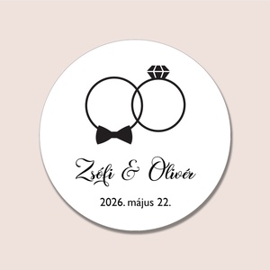 Esküvői matrica kör alakú II. - otthon & életmód - papír, írószer - matrica, matrica csomag - Meska.hu