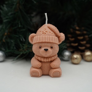 Cuki macis illatgyertya - karácsony - karácsonyi lakásdekoráció - karácsonyi illatgyertya, mécses - Meska.hu