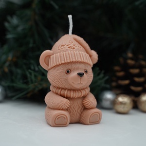 Cuki macis illatgyertya - karácsony - karácsonyi lakásdekoráció - karácsonyi illatgyertya, mécses - Meska.hu