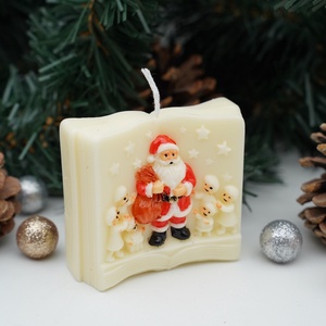 Illatgyertya festett Mikulással, Karácsony, Karácsonyi lakásdekoráció, Karácsonyi illatgyertya, mécses, , MESKA