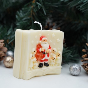 Illatgyertya festett Mikulással - karácsony - karácsonyi lakásdekoráció - karácsonyi illatgyertya, mécses - Meska.hu