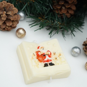 Illatgyertya festett Mikulással - karácsony - karácsonyi lakásdekoráció - karácsonyi illatgyertya, mécses - Meska.hu