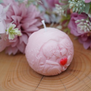 Romantikus gömb illatgyertya - karácsony - karácsonyi lakásdekoráció - karácsonyi illatgyertya, mécses - Meska.hu