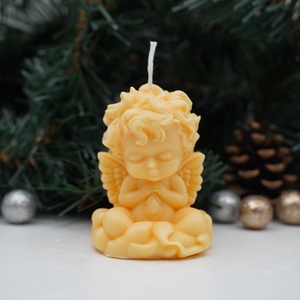 Angyalkás illatgyertya - karácsony - karácsonyi lakásdekoráció - karácsonyi illatgyertya, mécses - Meska.hu
