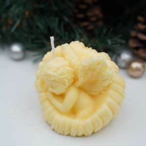 Angyalkás illatgyertya - karácsony - karácsonyi lakásdekoráció - karácsonyi illatgyertya, mécses - Meska.hu