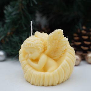 Angyalkás illatgyertya - karácsony - karácsonyi lakásdekoráció - karácsonyi illatgyertya, mécses - Meska.hu