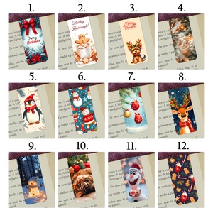 Karácsonyi mágneses könyvjelzők, Könyv & Zene, Könyvjelző, Gravírozás, pirográfia, MESKA