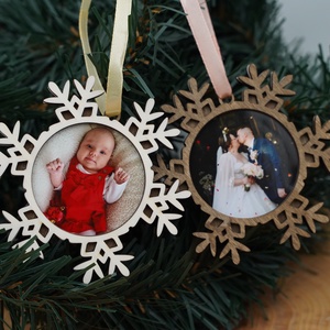 Különleges képes/fényképes fa karácsonyfadísz - karácsony - karácsonyi lakásdekoráció - karácsonyfadíszek - Meska.hu