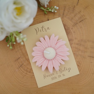 Gerbera Illatgyertya - esküvői köszönőajándék, Esküvő, Emlék & Ajándék, Köszönőajándék, Gravírozás, pirográfia, MESKA
