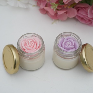 Szójaviasz illatgyertya mini üvegben, kör alakú marticával, köszönőajándék, Kellékek & szerszámok, Dekorációs kellékek, Dekorációs gyertya, Gyertya-, mécseskészítés, MESKA