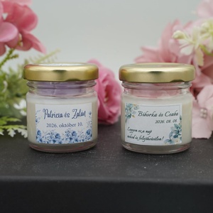 Illatgyertya mini üvegben, téglalap alakú marticával, köszönőajándék - Meska.hu