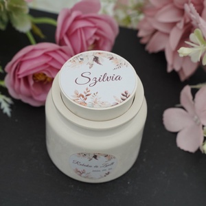 Szójaviasz illatgyertya kerámiakaspóban fedéllel, köszönőajándéknak is - kellékek & szerszámok - dekorációs kellékek - dekorációs gyertya - Meska.hu